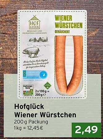 Hofglück Wiener Würstchen 200 g Packung