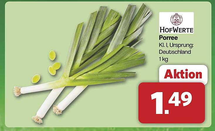 Hofwerte Porree 1 kg - Frischer Genuss aus Deutschland