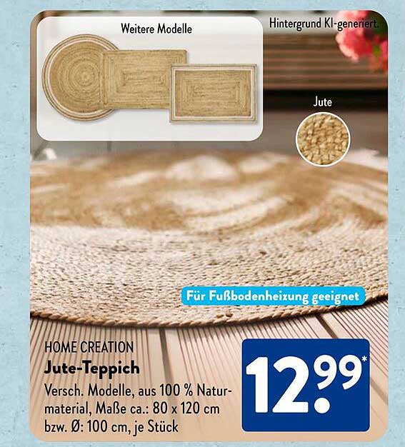 HOME CREATION Jute-Teppich