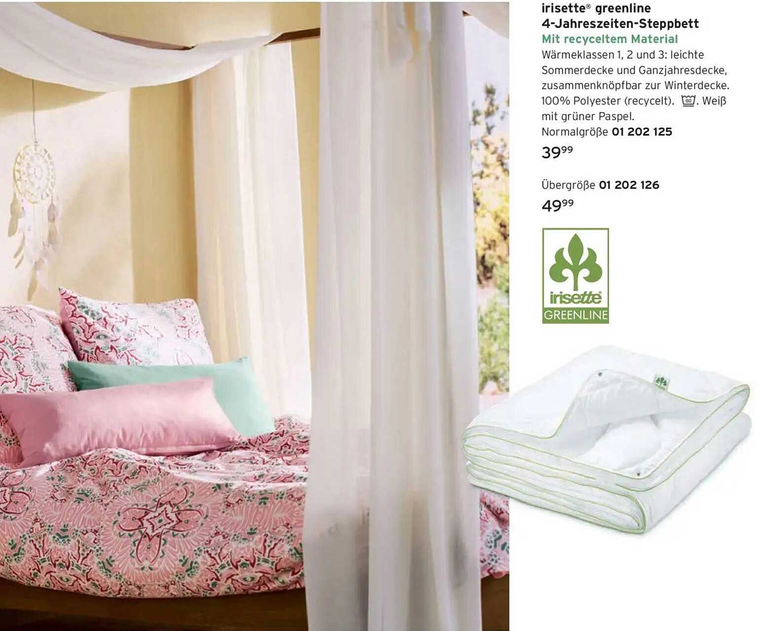 Irisette greenline 4-Jahreszeiten-Steppbett