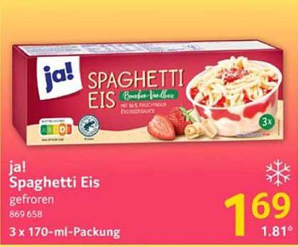 ja! Spaghetti Eis gefroren 3 x 170-ml-Packung