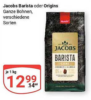 Jacobs Barista oder Origins, ganze Bohnen, verschiedene Sorten