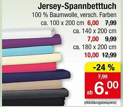Jersey-Spannbettuch 100 % Baumwolle