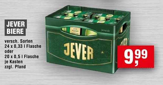 Jever Biere - 24 x 0,33 l oder 20 x 0,5 l Flasche im Kasten