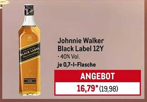 Johnnie Walker Black Label 12Y - 0,7 l Flasche