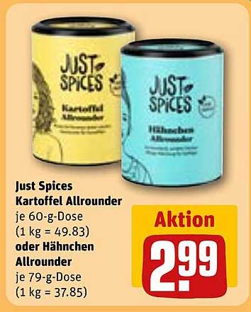 Just Spices Kartoffel Allrounder oder Hähnchen Allrounder