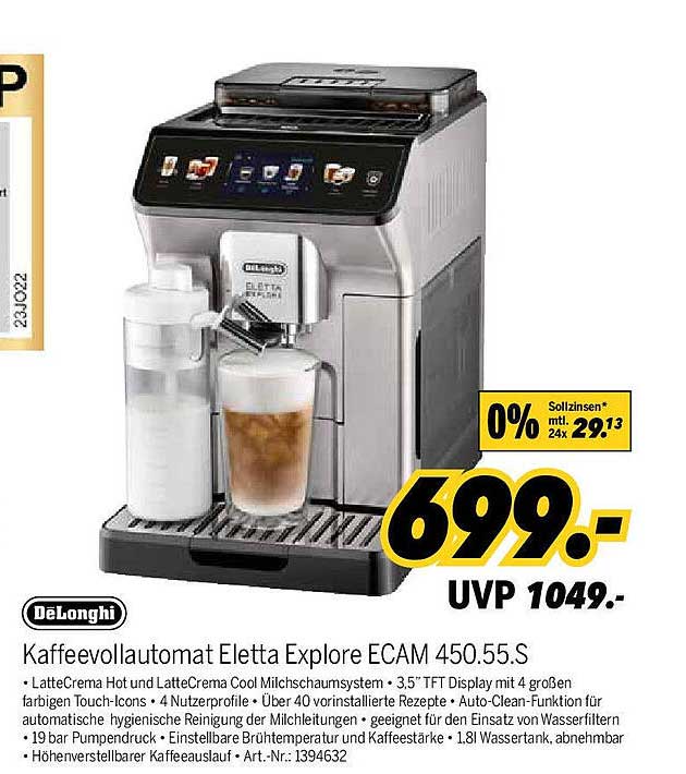 Kaffeevervollautomat Eletta Explore ECAM 450.55.S