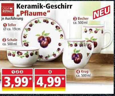 Keramik-Geschirr "Pflaume" von Casa Royale