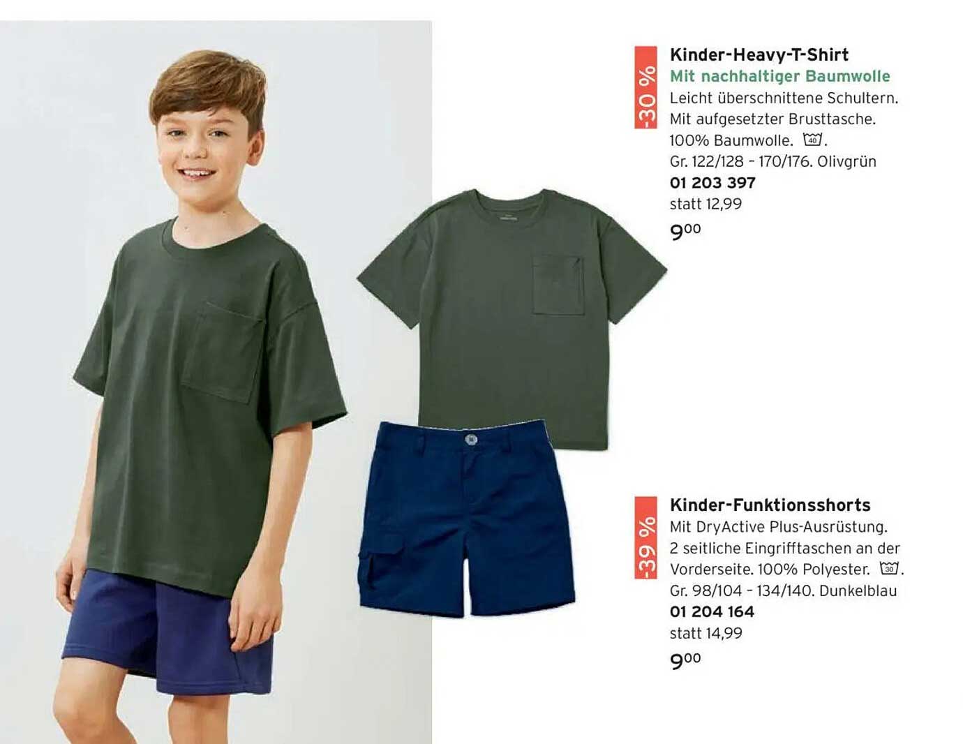 Kinder-Heavy-T-Shirt & Kinder-Funktionsshorts