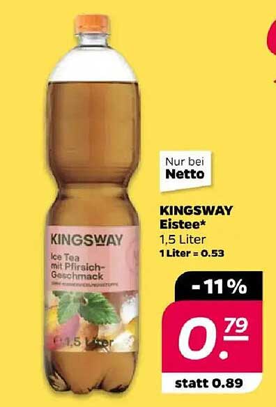 KINGWAY Eistee mit Pfirsich-Geschmack 1,5 Liter