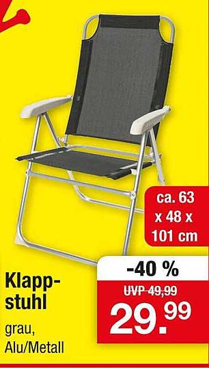 Klappstuhl - Grau, Alu/Metall