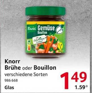 Knorr Brühe oder Bouillon verschiedene Sorten