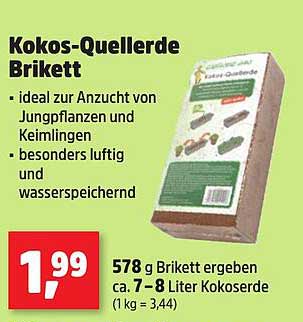 Kokos-Quellerde Brikett