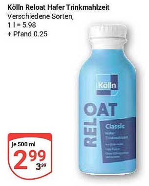 Kölln Reloat Hafer Trinkmahlzeit 500 ml