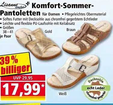 Komfort-Sommer-Pantoletten für Damen