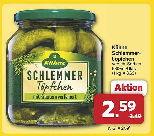 Kühne Schlemmer-Töpfchen versch. Sorten 580-ml-Glas