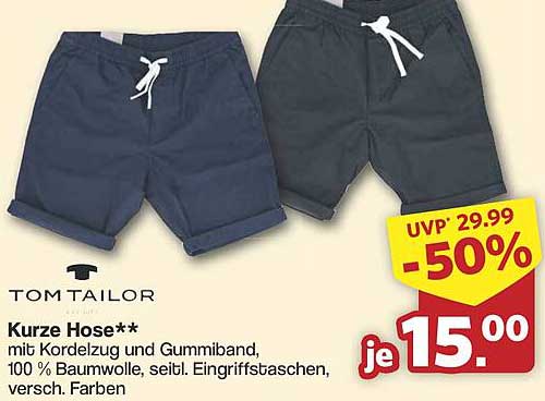 Kurze Hose von Tom Tailor - Jetzt zum halben Preis!