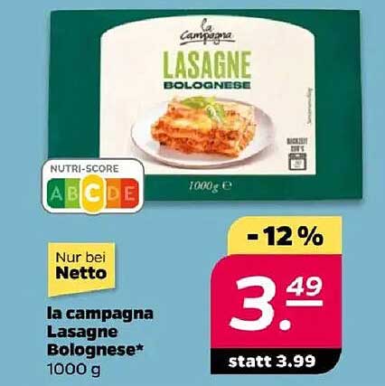la campagna Lasagne Bolognese 1000 g - Jetzt für nur 3,49 €