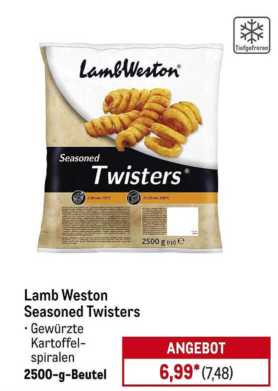 Lamb Weston Seasoned Twisters 2500 g (6,99*)