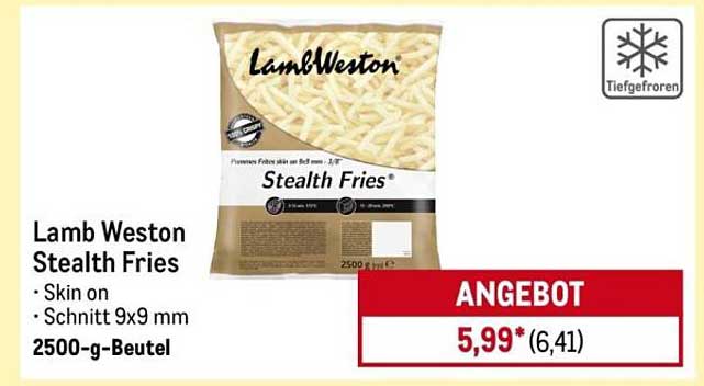 Lamb Weston Stealth Fries - 2500 g Beutel
