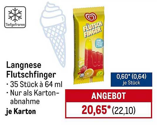 Langnese Flutschfinger - 35 Stück à 64 ml