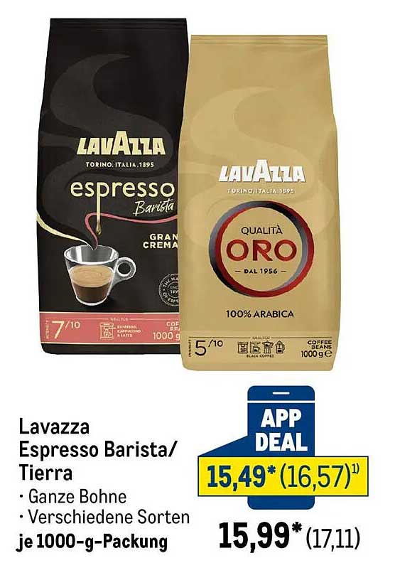 Lavazza Espresso Barista/Tierra - Ganze Bohne 1000g