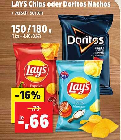 LAY'S Chips oder Doritos Nachos - versch. Sorten