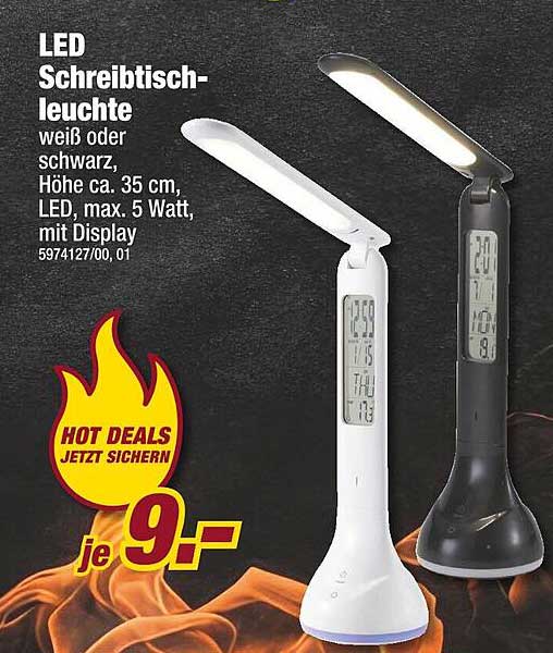 LED Schreibtischleuchte weiß oder schwarz