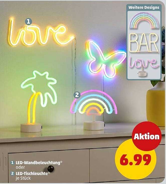 LED-Wandbeleuchtung oder LED-Tischleuchte je Stück