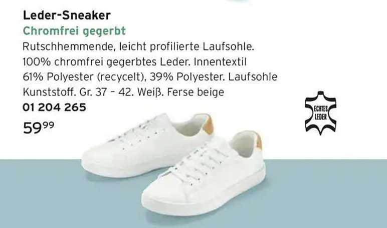 Leder-Sneaker chromfrei gegerbt
