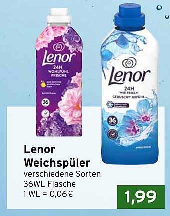 Lenor Weichspüler verschiedene Sorten 36WL Flasche