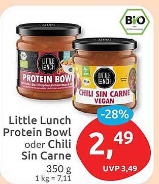Little Lunch Protein Bowl oder Chili Sin Carne 350 g