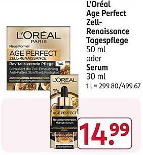 L’Oréal Age Perfect Zell-Renaissance Tagespflege 50 ml oder Serum 30 ml