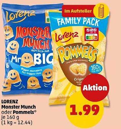 Lorenz Monster Munch oder Pomms - je 160 g