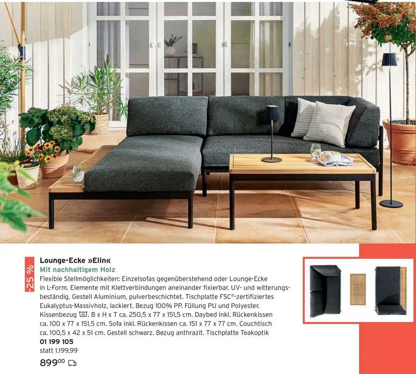 Lounge-Ecke »Elin« mit nachhaltigem Holz