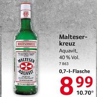Malteserkreuz Aquavit, 0,7 l Flasche