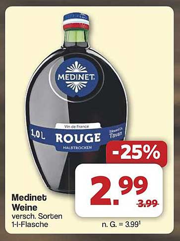 Medinet Weine - verschiedene Sorten, 1-l-Flasche