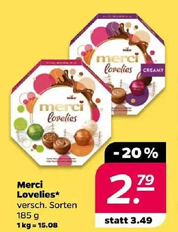 Merci Lovelies 185 g - Verschiedene Sorten