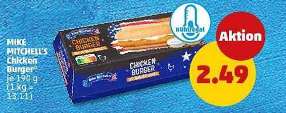 MIKE MITCHELL'S Chicken Burger je 190 g (1 kg = 13,11)