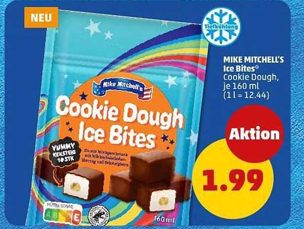 MIKE MITCHELL'S Ice Bites Cookie Dough, je 160 ml (1 l = 12,44)