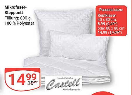 Mikrofaser-Steppbett mit 800 g Füllung, 100 % Polyester