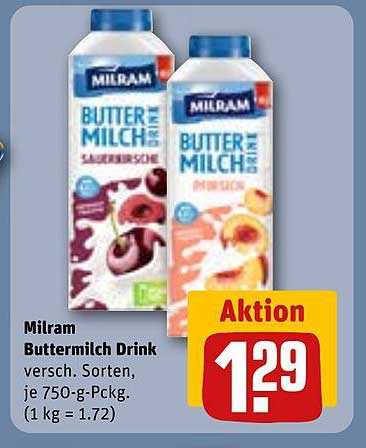 Milram Buttermilch Drink verschiedene Sorten