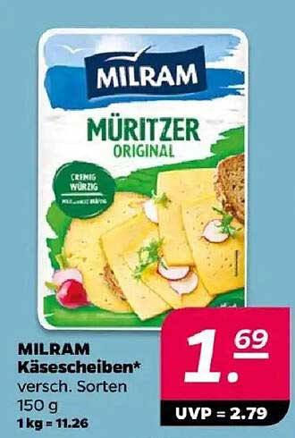 MILRAM Käse Scheiben - MÜRITZER ORIGINAL