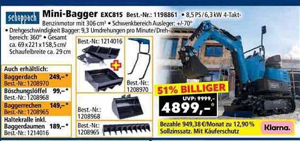 Mini-Bagger EXC815 – Jetzt zum Schnäppchenpreis!
