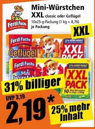 Mini-Würstchen XXL classic oder Geflügel