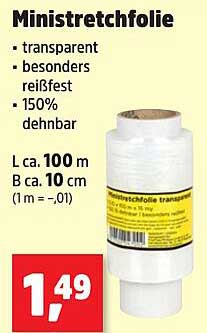 Ministretchfolie 100 m x 10 cm