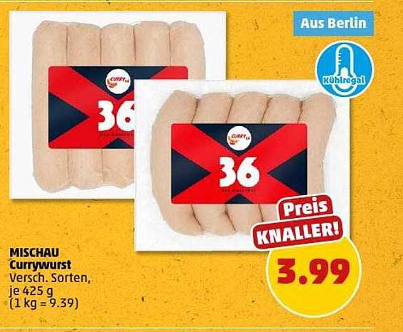 MISCHAU Currywurst Verschiedene Sorten, je 425 g