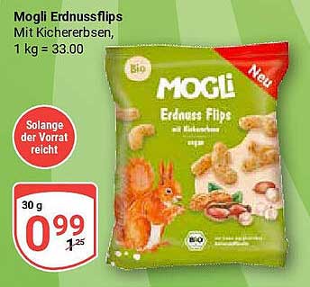 Mogli Erdnussflips mit Kichererbsen