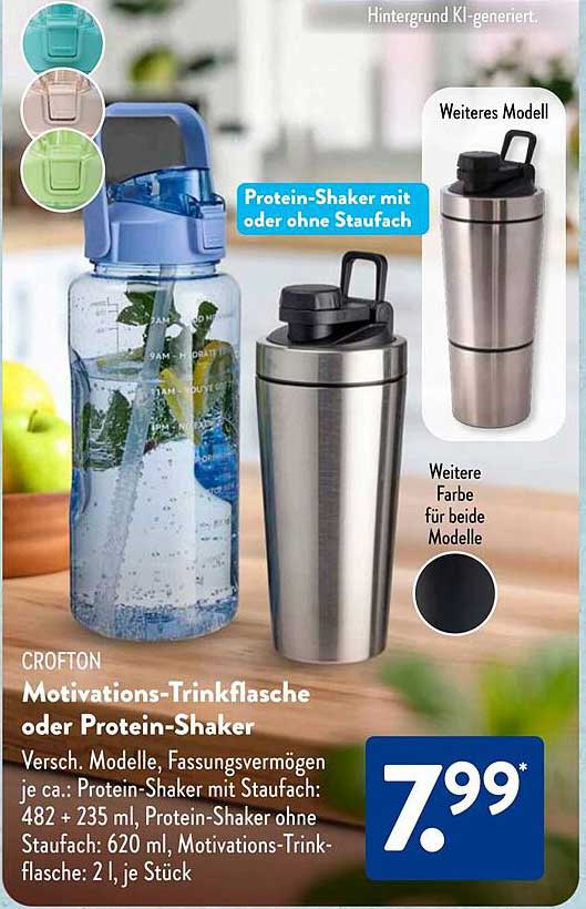 Motivations-Trinkflasche oder Protein-Shaker
