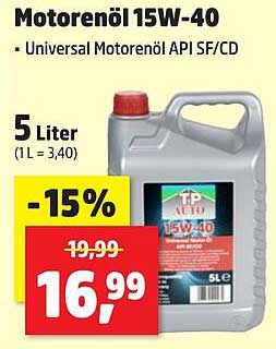 Motoröl 15W-40 - Universal Motoröl API SF/CD